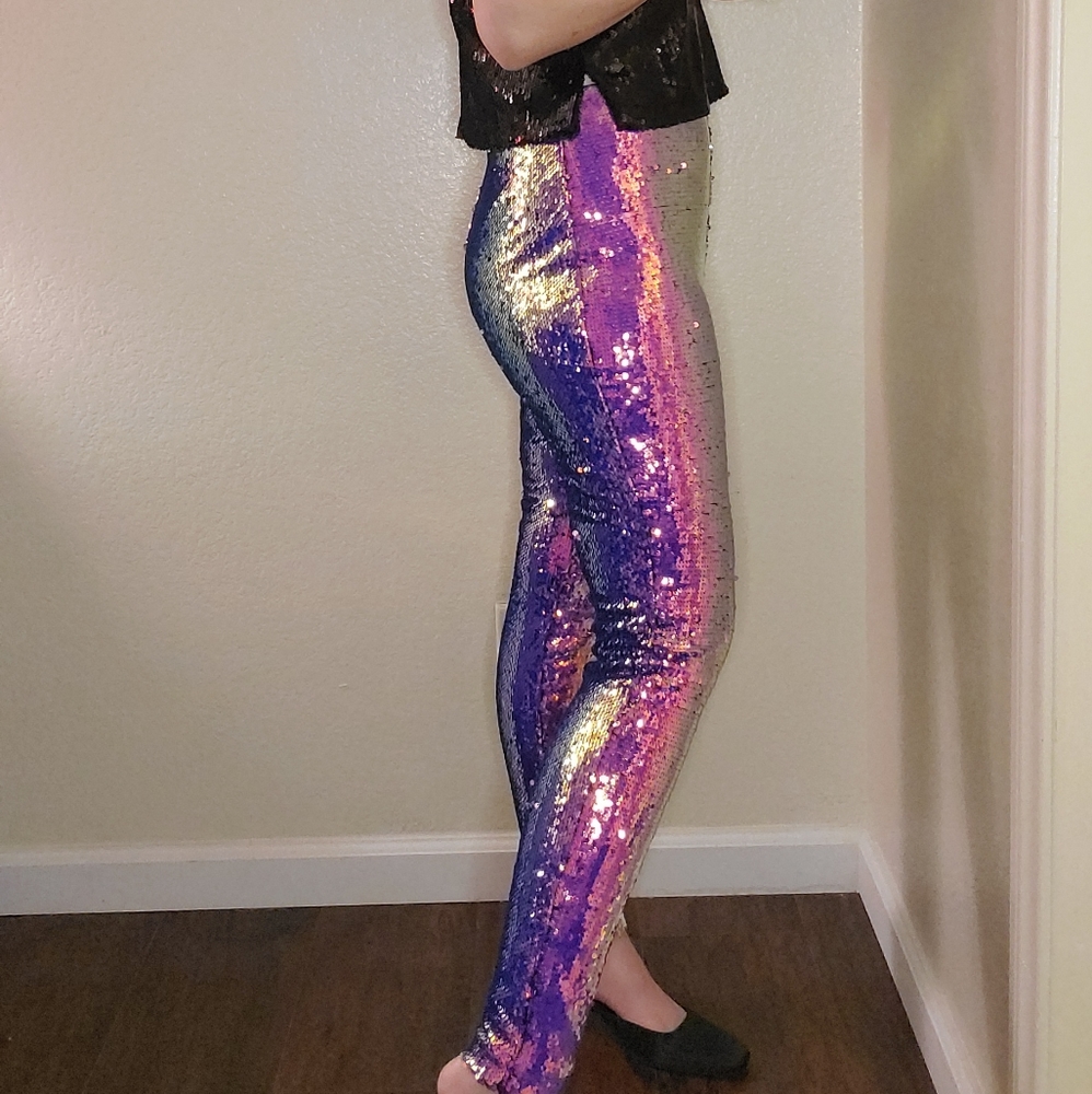 L Forever 21 seeing iridescent unicorn pants